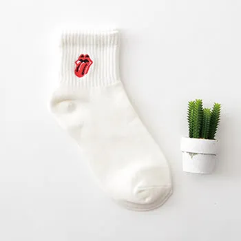 1pair=2pcs 35-40 Unisex Cotton Harajuku Socks for Women Men Ulzzang Calcetines Black White Japanese Socks