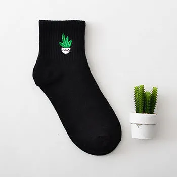 1pair=2pcs 35-40 Unisex Cotton Harajuku Socks for Women Men Ulzzang Calcetines Black White Japanese Socks