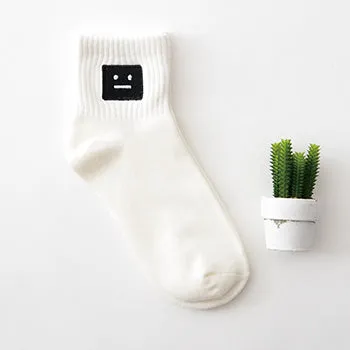 1pair=2pcs 35-40 Unisex Cotton Harajuku Socks for Women Men Ulzzang Calcetines Black White Japanese Socks