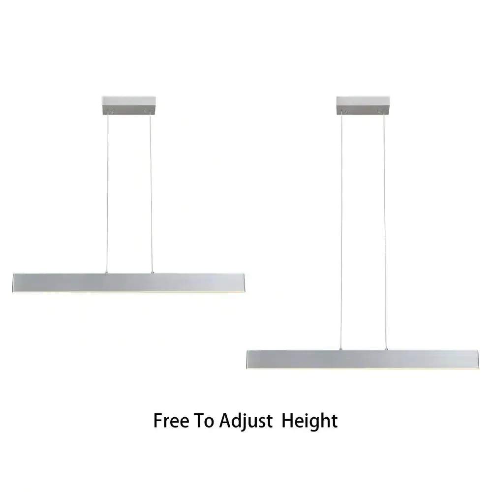 39.7 in. L 20-Watt Integrated LED Nickel Pendant Light