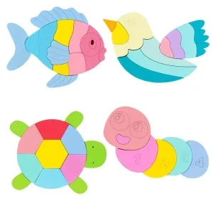 3D Wooden Puzzle Jigsaw Toys For Children Wood 3d Cartoon Animal Puzzles Intelligence Kids Early Educational Toys for children