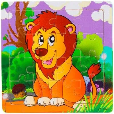 3D Wooden Puzzle Jigsaw Toys For Children Wood 3d Cartoon Animal Puzzles Intelligence Kids Early Educational Toys for children