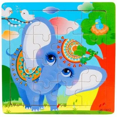 3D Wooden Puzzle Jigsaw Toys For Children Wood 3d Cartoon Animal Puzzles Intelligence Kids Early Educational Toys for children