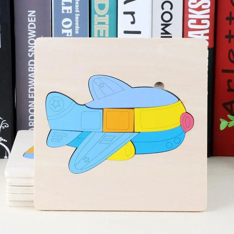 3D Wooden Puzzle Jigsaw Toys For Children Wood 3d Cartoon Animal Puzzles Intelligence Kids Early Educational Toys for children