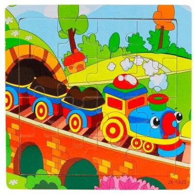 3D Wooden Puzzle Jigsaw Toys For Children Wood 3d Cartoon Animal Puzzles Intelligence Kids Early Educational Toys for children