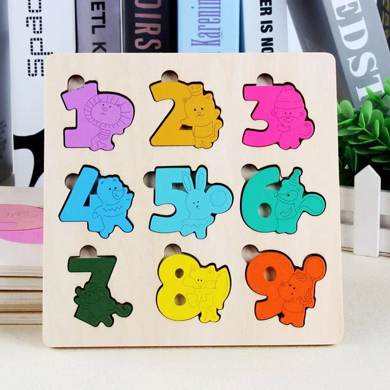 3D Wooden Puzzle Jigsaw Toys For Children Wood 3d Cartoon Animal Puzzles Intelligence Kids Early Educational Toys for children