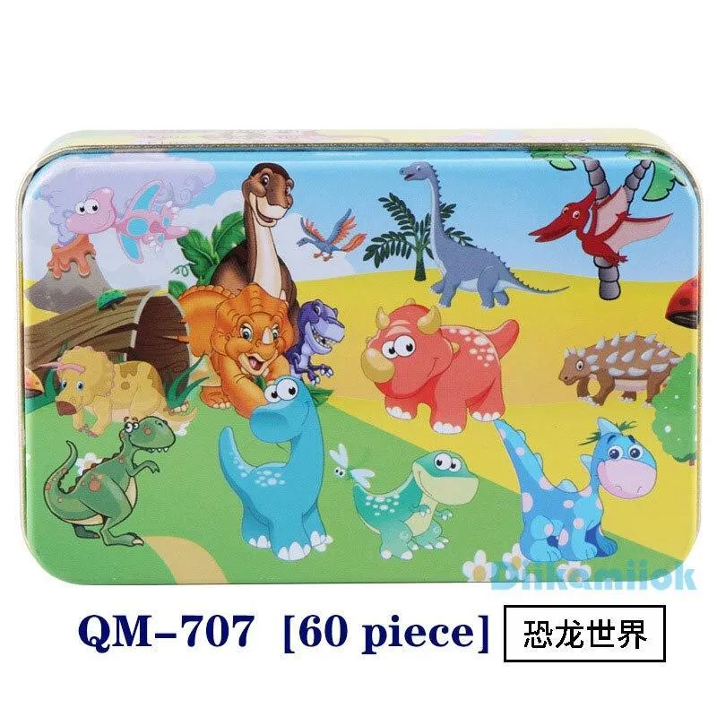 60 Pieces Wooden Puzzle Kids Toy Cartoon Animal Wood Jigsaw Puzzles Child Early Educational Learning Toys Christmas Gift