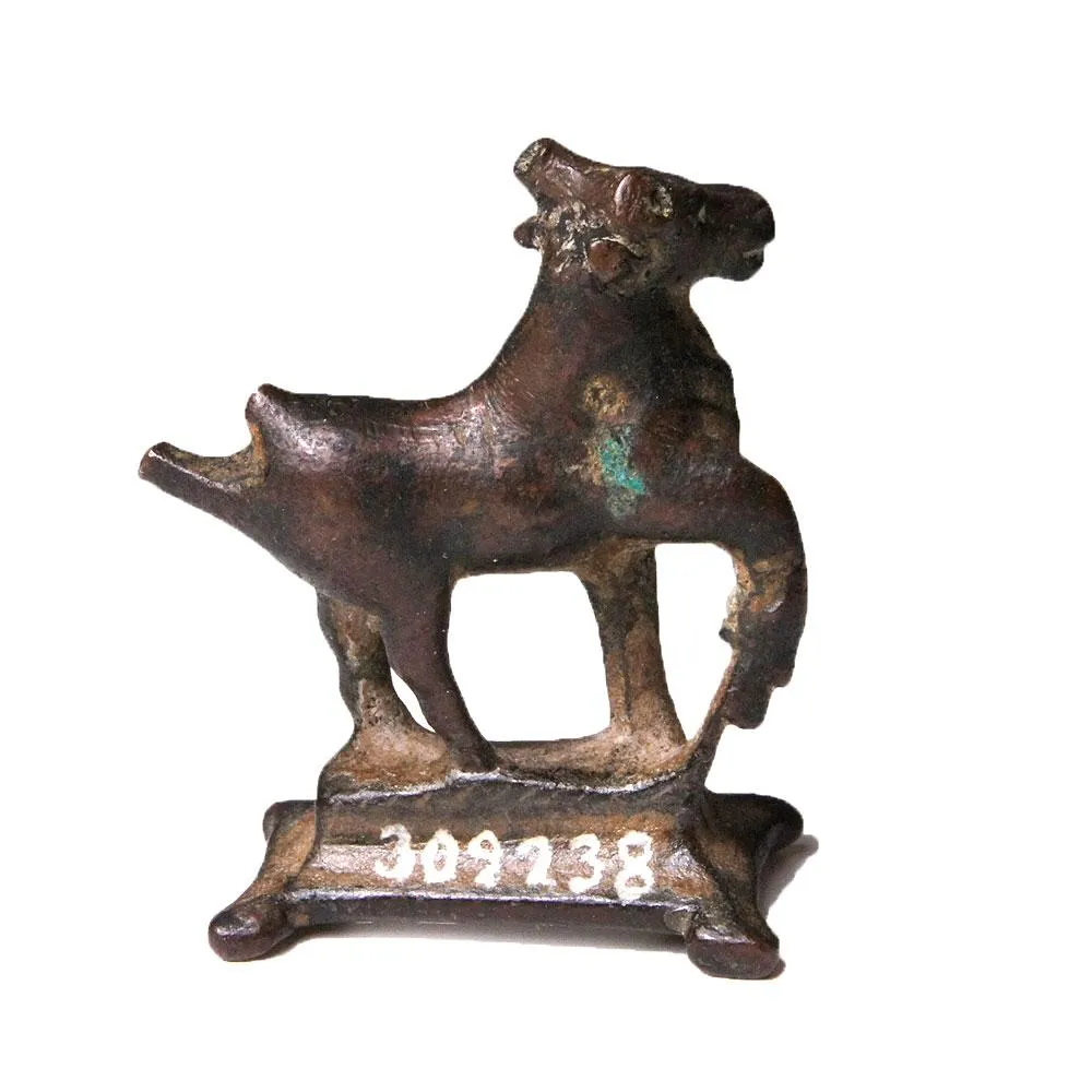 A Roman bronze figurine of a bull, ca. 1st century CE