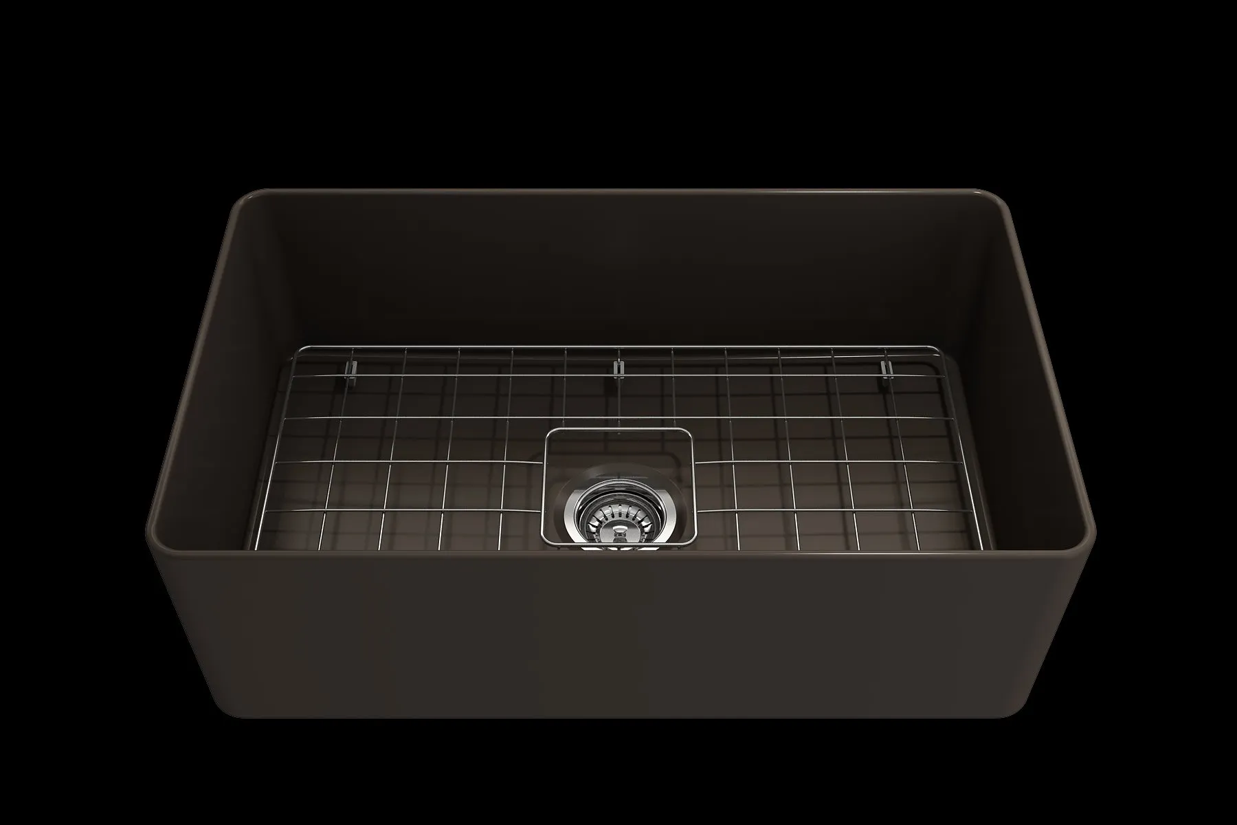 Aderci 30" x 18" x 10" Single-Basin Farmhouse Apron Front Kitchen Sink in Matte Brown