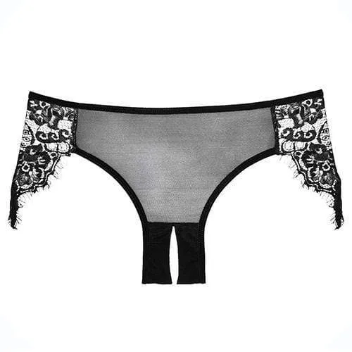 Allure Lingerie - Adore Lavish & Lace Crotchless Panty O/S (Black)