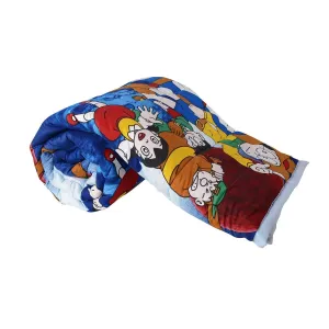 AQRATE Kid's Super Soft Doremon Cartoon Design Printed Polycotton Reversible Single Bed Dohar (Multicolour)