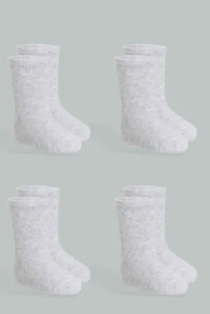 Baby Girls Grey Socks Set (Pack of 4)