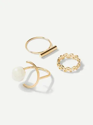 Bar Top Skinny Ring Pack 3pcs