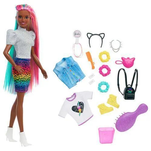 Barbie Leopard Rainbow Hair Doll #2