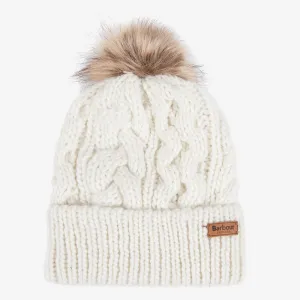 Barbour Beanie Penshaw Cable In Cloud, One Size