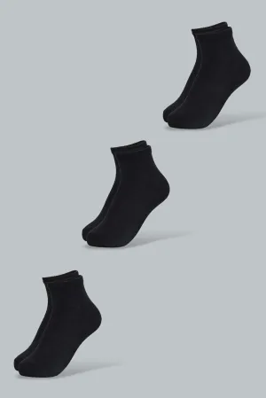 Black Long Length Socks For Boys (Pack of 3)