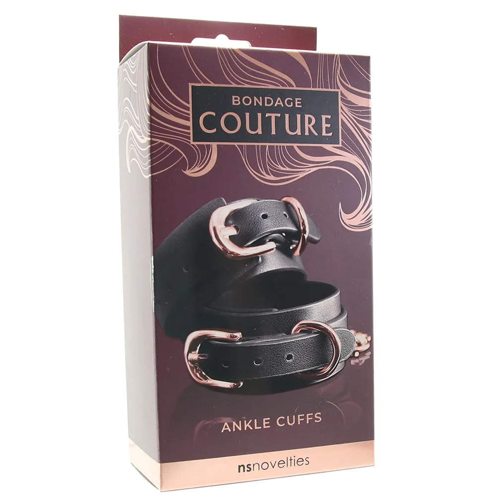 Bondage Couture Ankle Cuffs in Rose Gold