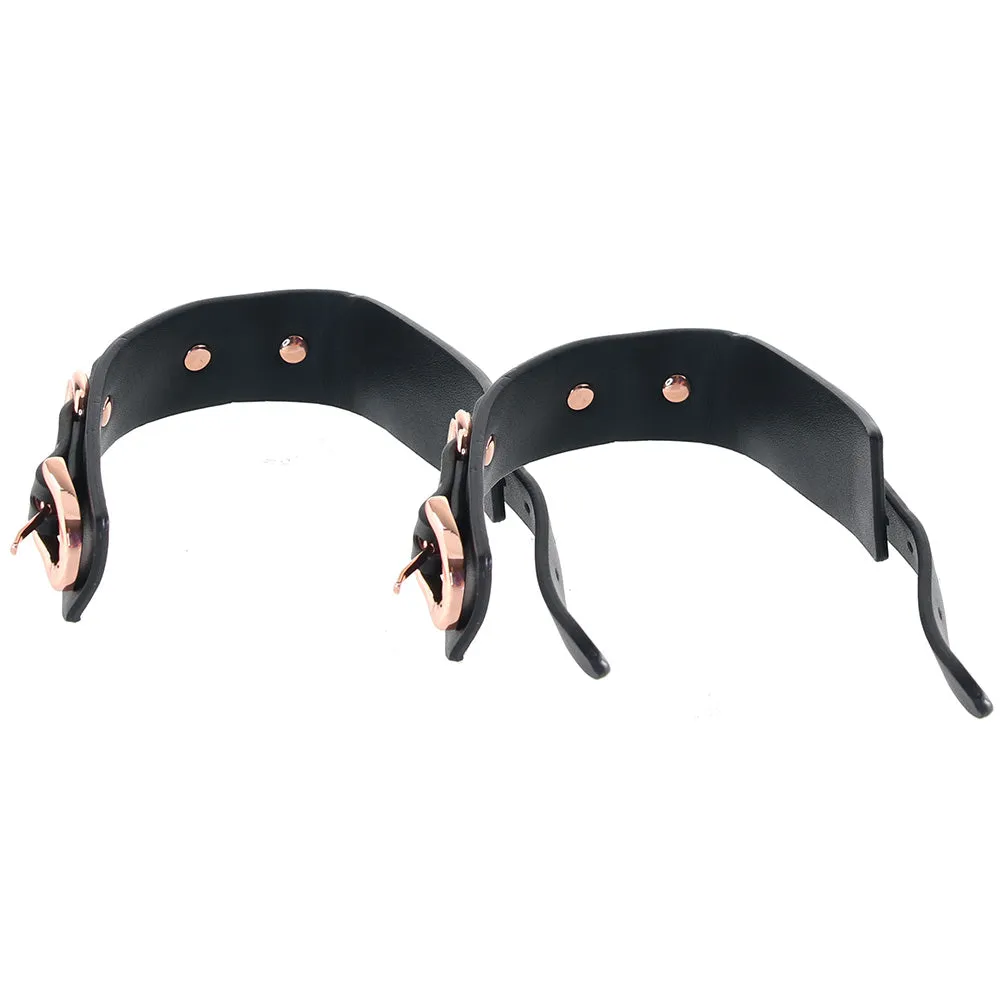 Bondage Couture Ankle Cuffs in Rose Gold