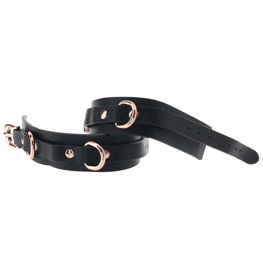 Bondage Couture Ankle Cuffs in Rose Gold