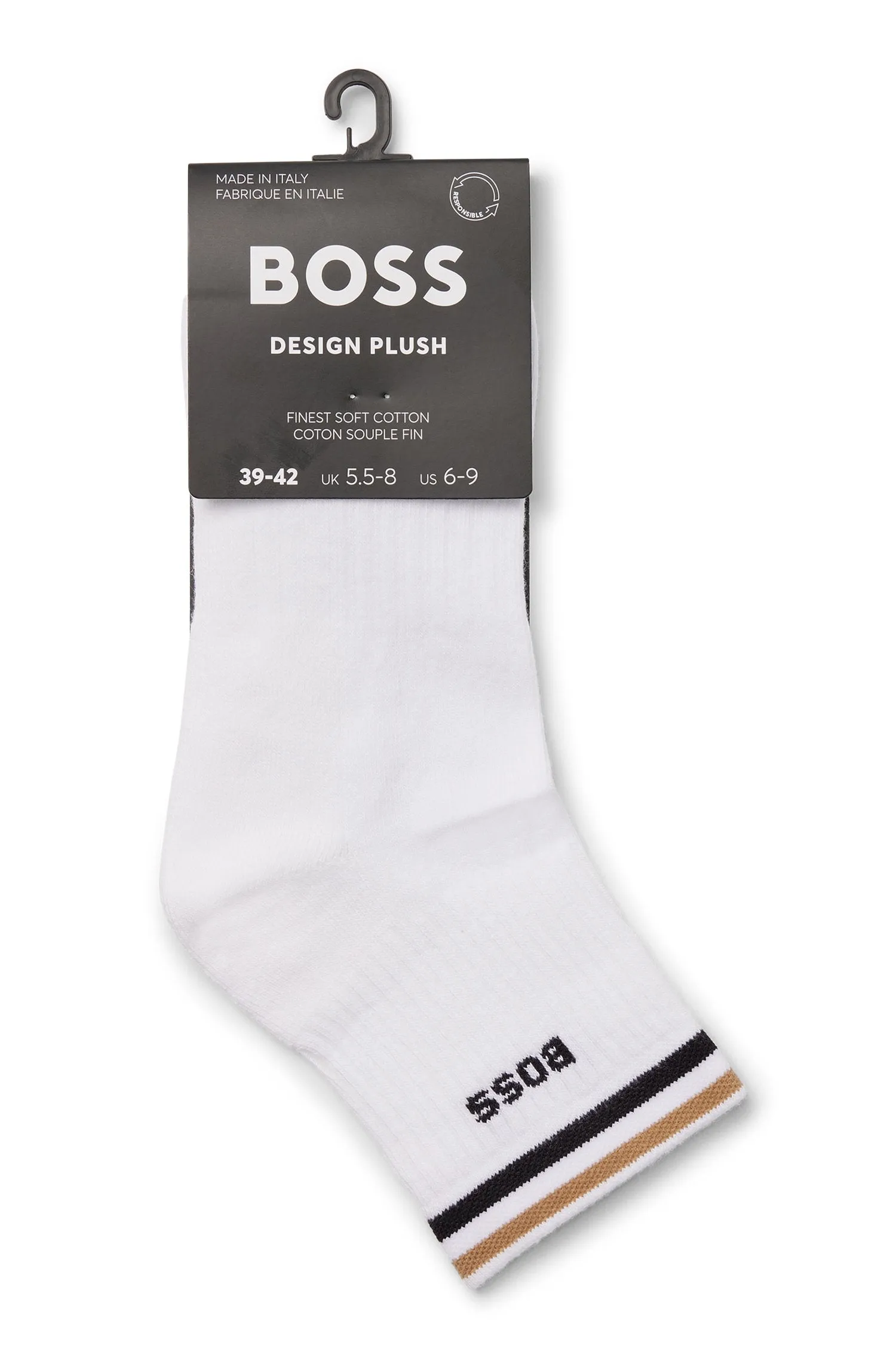 BOSS SH Rib Iconic CC Sock in White