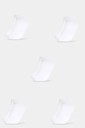 Boys Ankle White Socks Set (Pack Of 5)