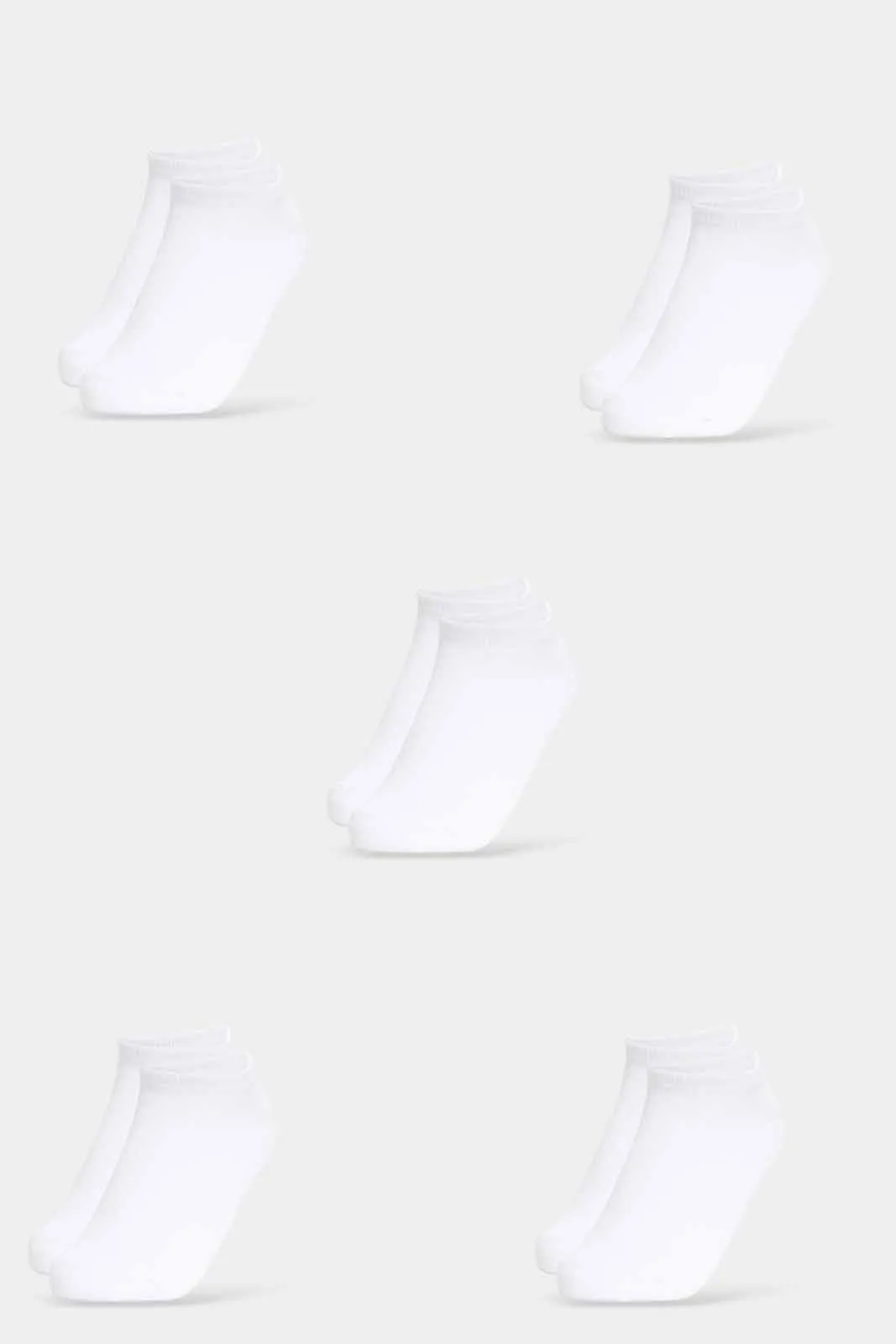 Boys Ankle White Socks Set (Pack Of 5)