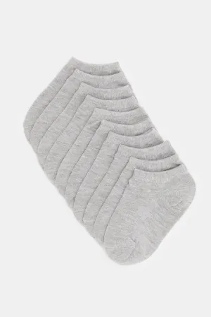 Boys Grey Ankle Length Socks Set (Pack of 5)