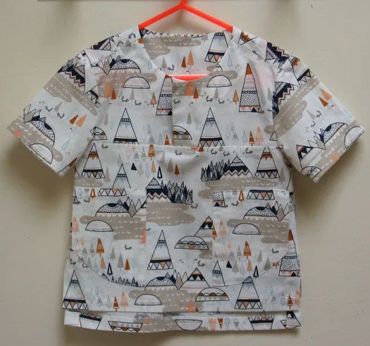 Boys shirt PDF sewing pattern for knit or woven fabric. Kieran Shirt sizes 2 - 12 years,