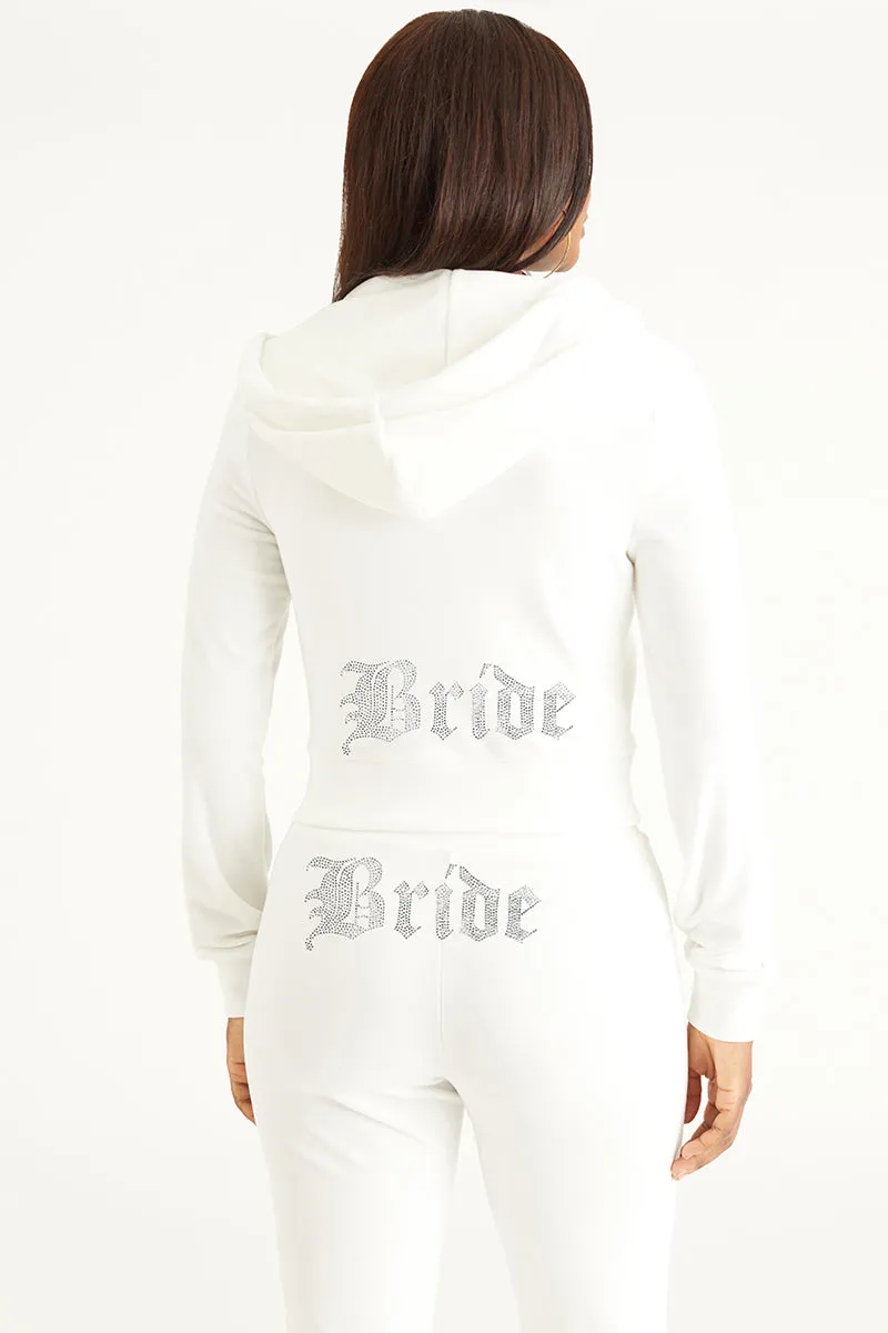 Bride Big Bling Velour Hoodie