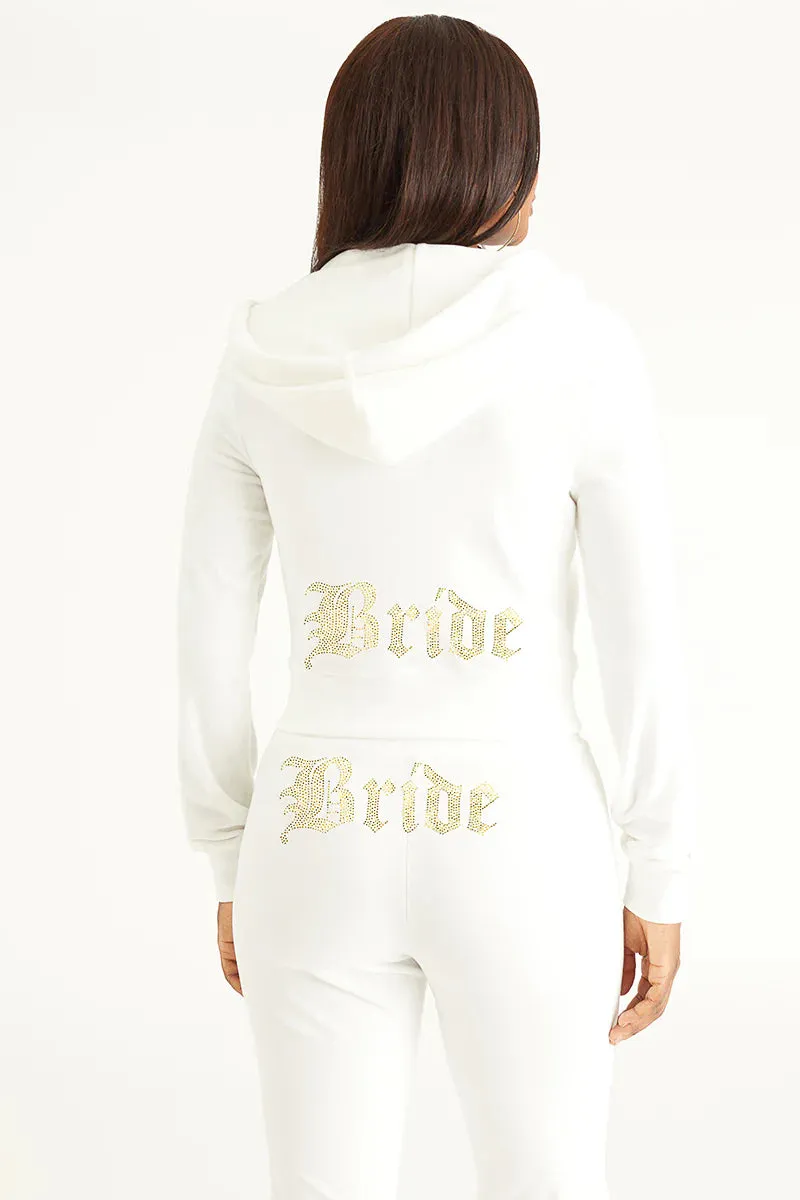 Bride Big Bling Velour Hoodie