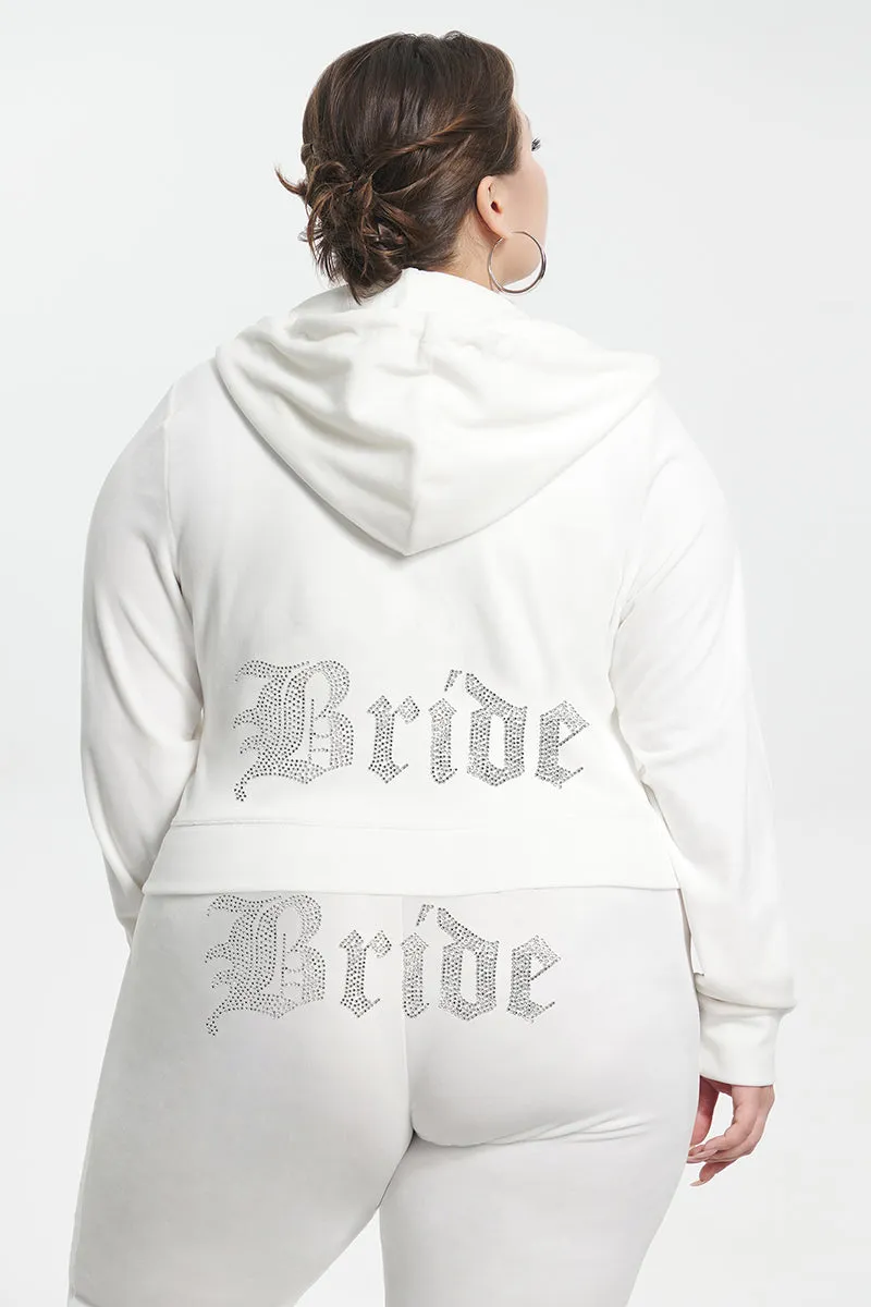 Bride Big Bling Velour Hoodie