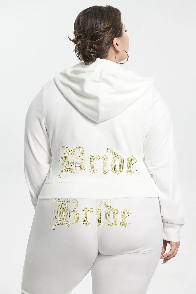 Bride Big Bling Velour Hoodie