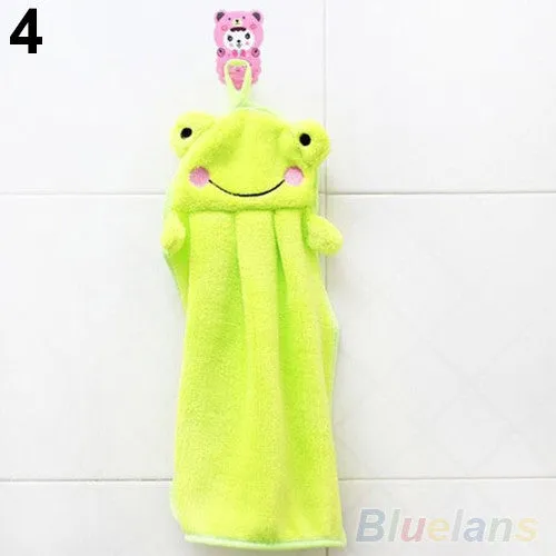 Cartoon Hand Towel Soft Plush Fabric  Animal Hanging Wipe Nursery Bathing Towel 58ZW