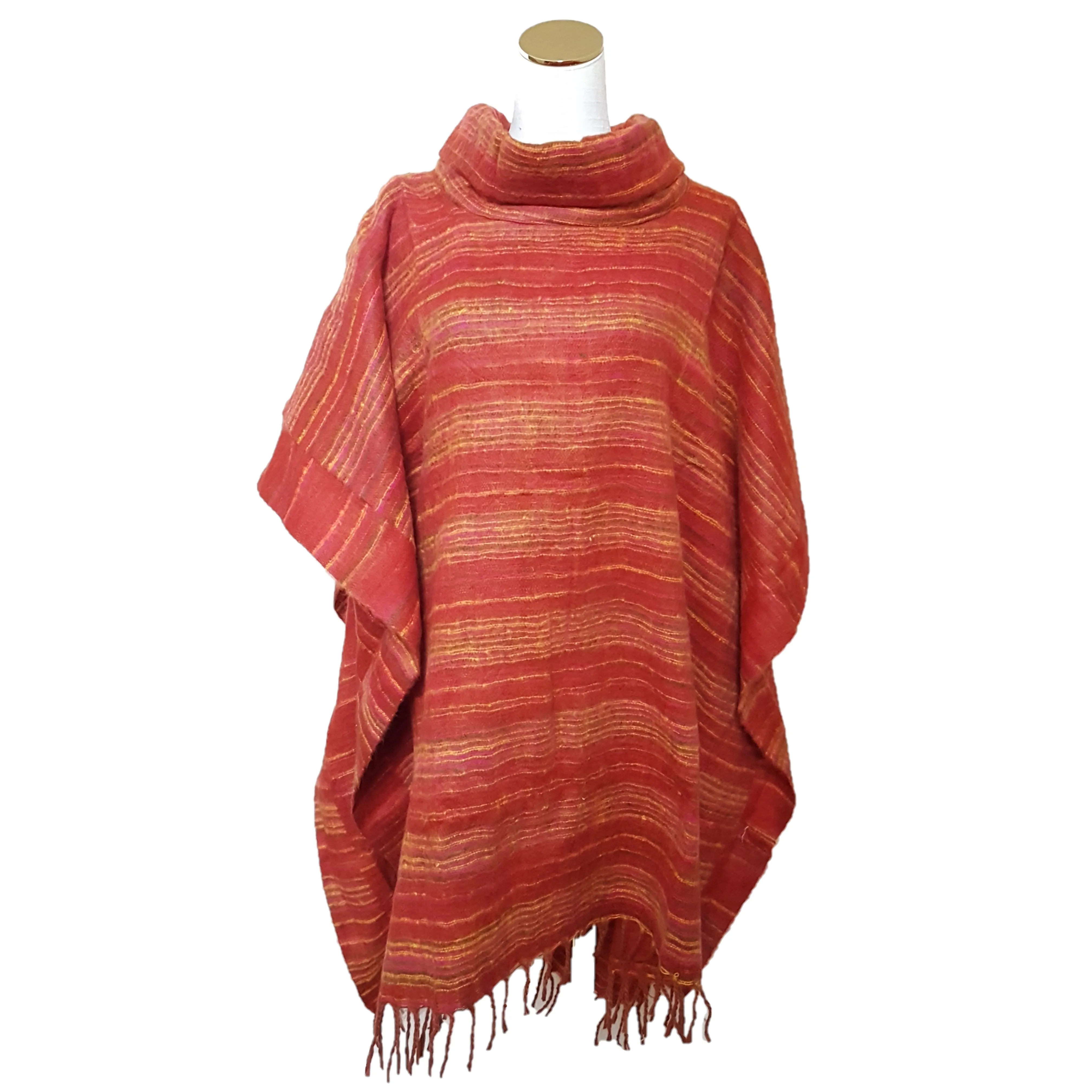 Cashmelon Roll-Neck Poncho - Choice Of Colours