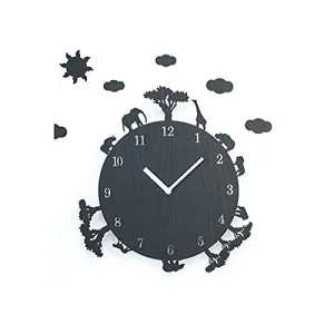 chaonong Wall Clock Northern Cartoon Creative Cartoon Animal Clock Bedroom Mute Wall Hanging Clock Living Room Modern Hanging Table (Color : A)