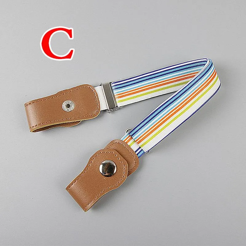 Children Kids Anti Deduction Belts Jeans Waistband Stretch Waist Belt Buckle Free Elastic