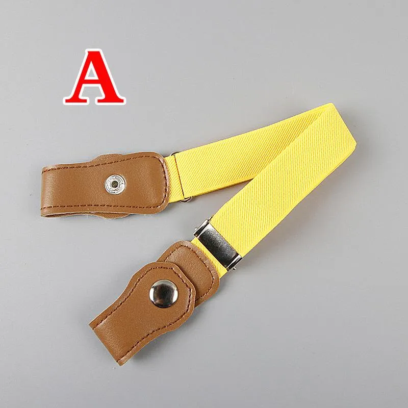 Children Kids Anti Deduction Belts Jeans Waistband Stretch Waist Belt Buckle Free Elastic