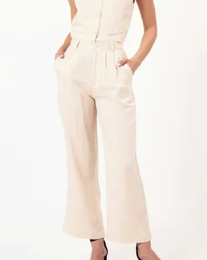 Chloe Pleat Pant - Biscuit