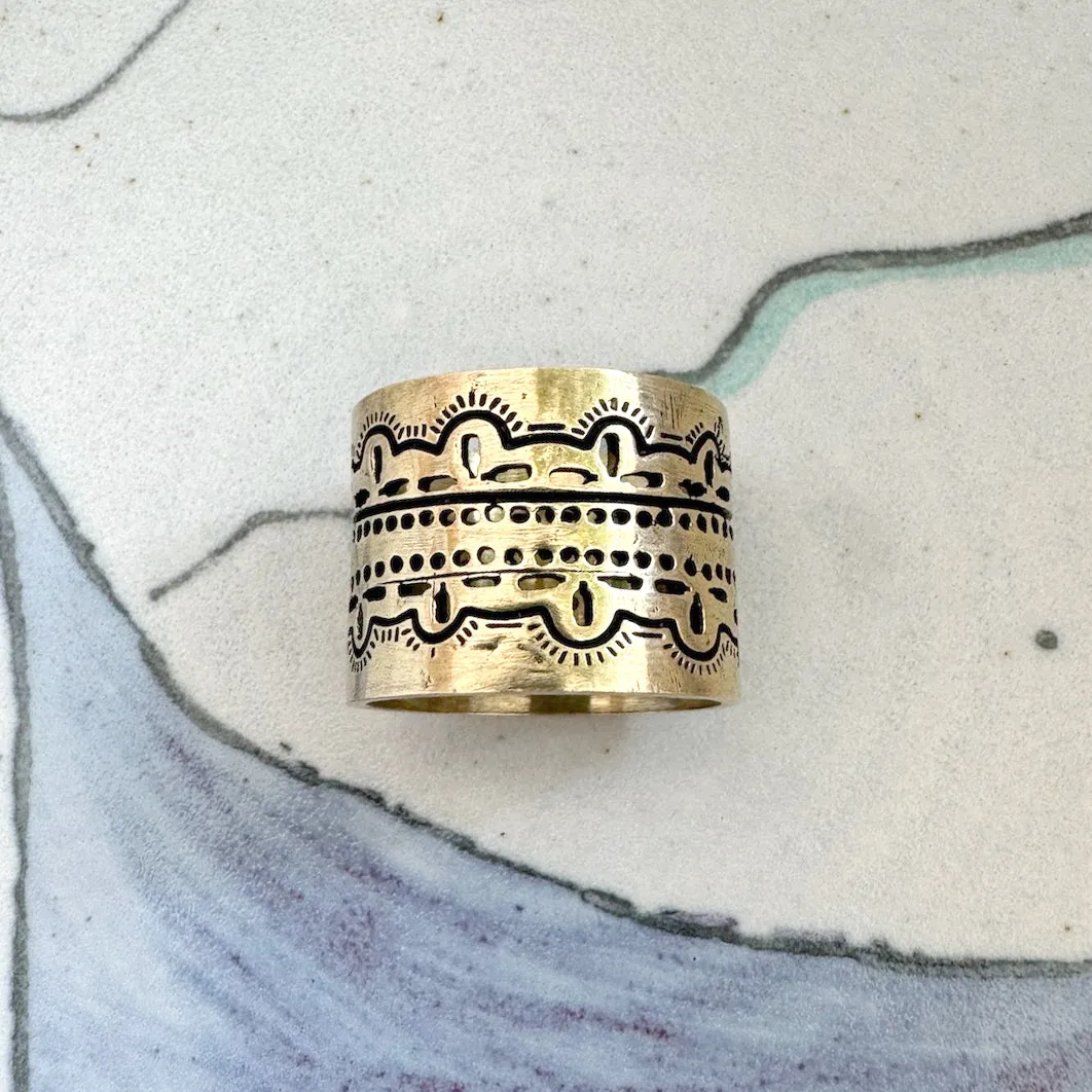 Classic Brass Bandana Slide Ring