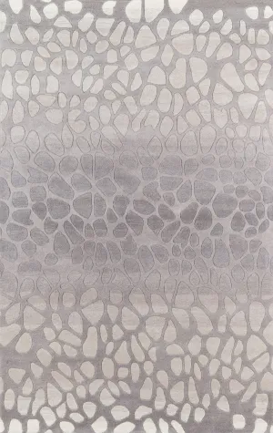 Contemporary Hand Tufted Silver Rug