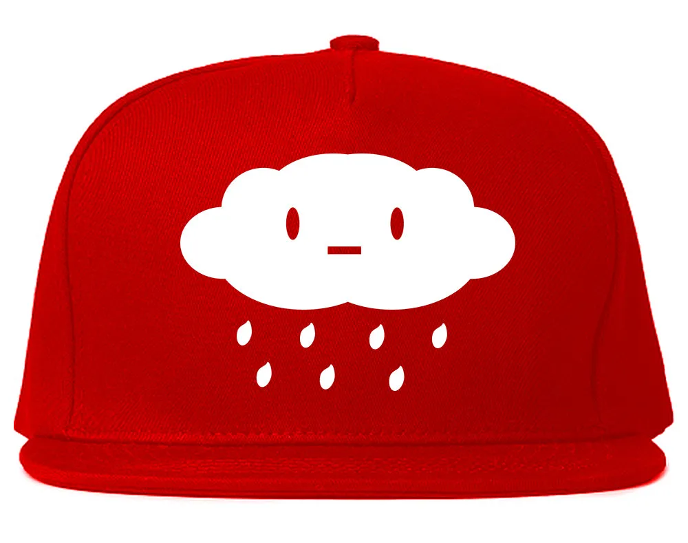 Cute Face Rain Cloud Mens Snapback Hat