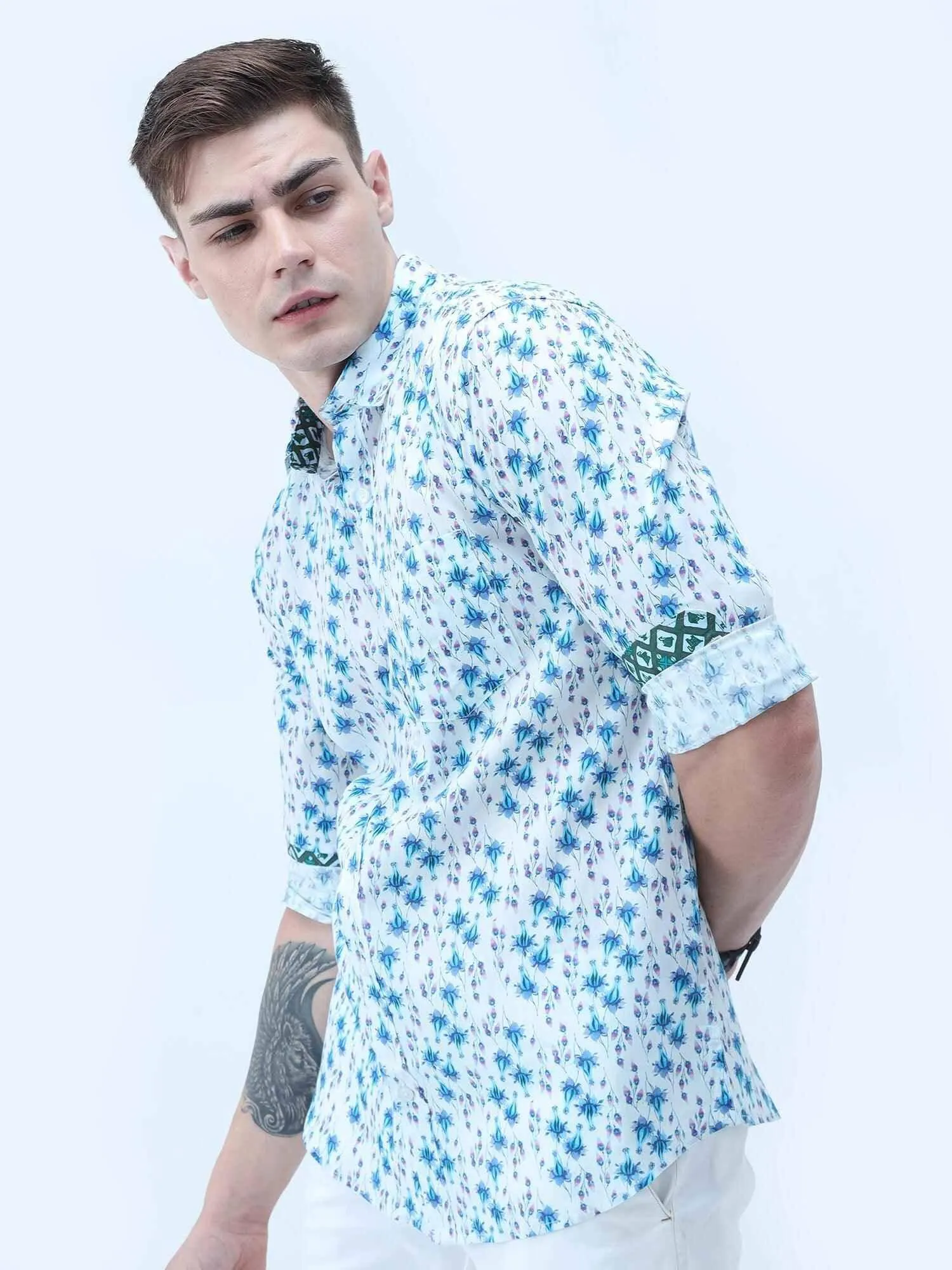 Davey Men's Printed Casual Shirt