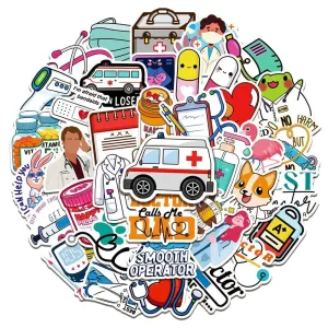 Doctor Nurse Cute Cartoon Stickers Decoration DIY Laptop Suitcase Phone Notebook Guitar Car Graffiti Sticker Decals