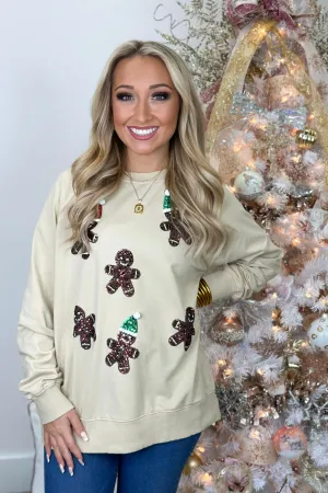 Ecru Sequin Gingerbread Top *Final Sale*