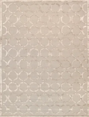 Edgy Collection Hand-Tufted Silk & Wool Beige Area Rug- 7' 9" X  9' 9"