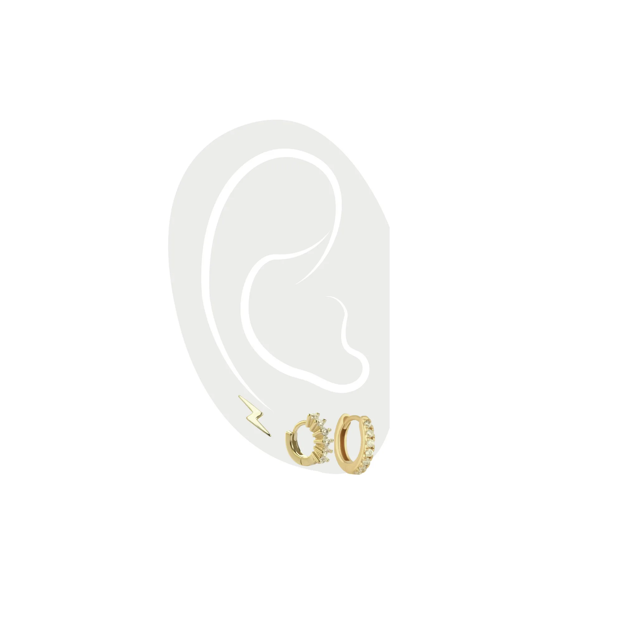 ELBA EAR SET - 3 & 2 HOLES