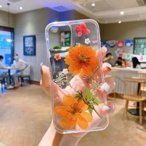 Epoxy Glitter Dried Flower Real Flower Small Floral Phone Case Applicable Ip Cover