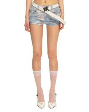 Full Print Dance Team Denim Shorts