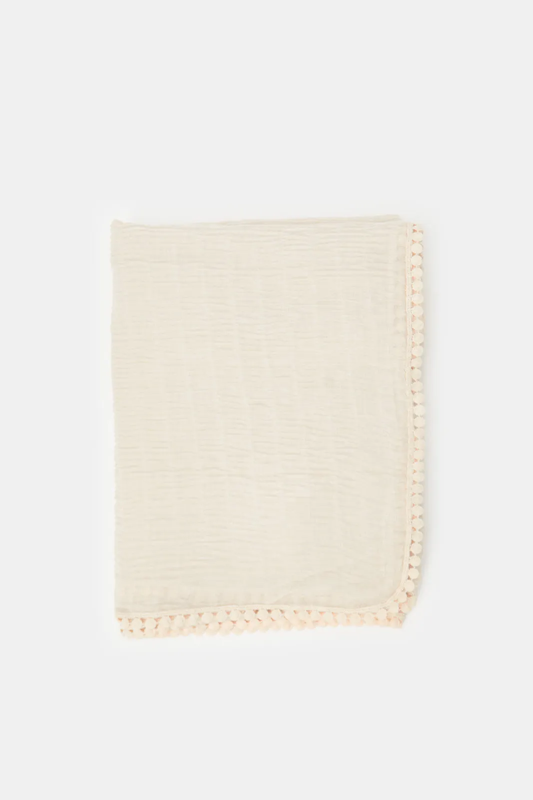 Girls Beige Solid Scarf