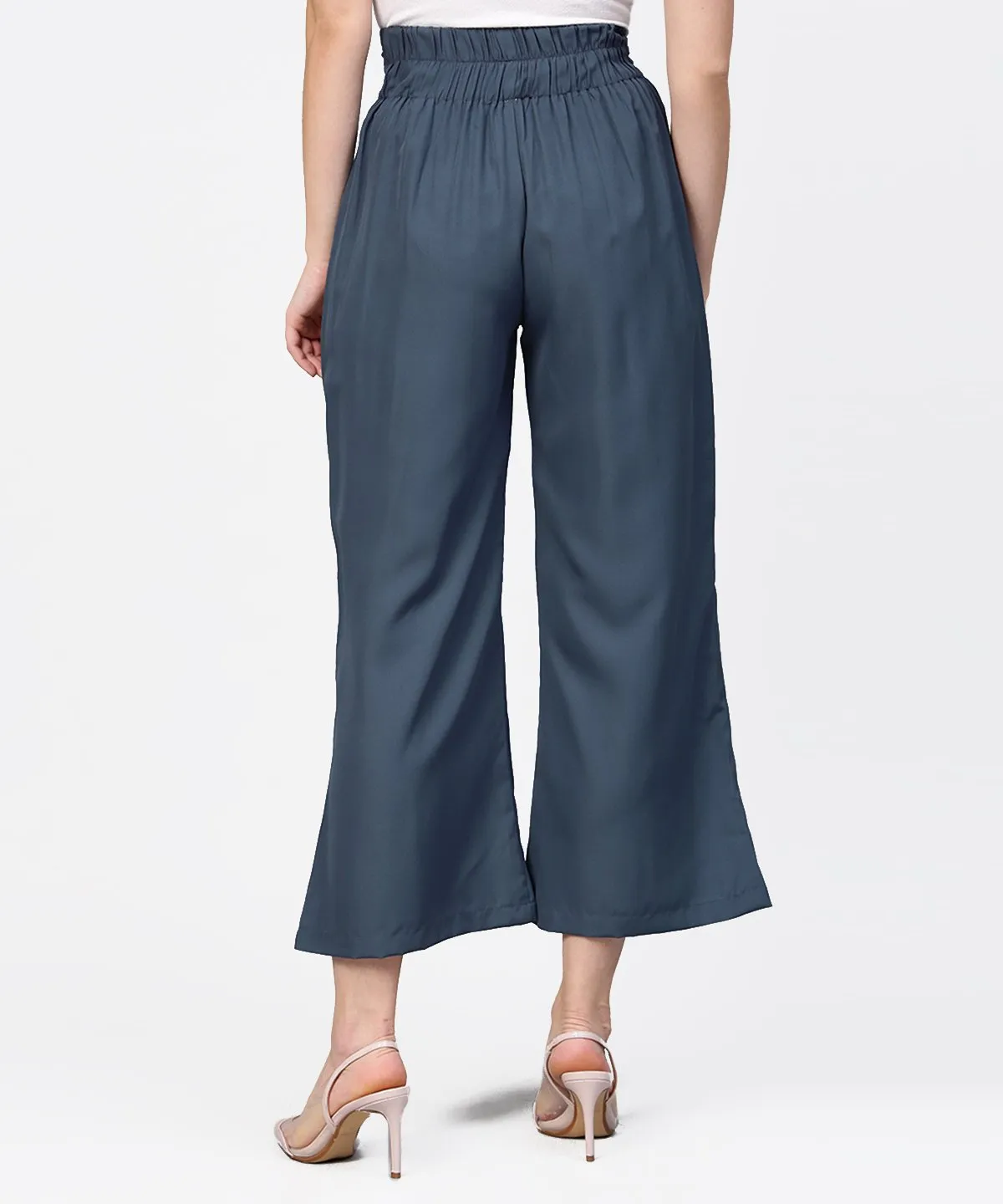 Grey Ankle Length Straight Trouser